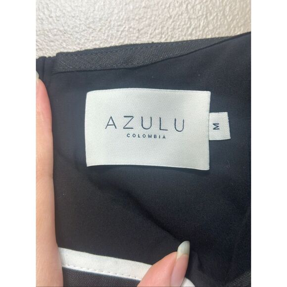 NWT AZULU Columbia Bloom 100% Linen Strapless Scallop Mini Dress Women's Medium - Picture 4 of 12